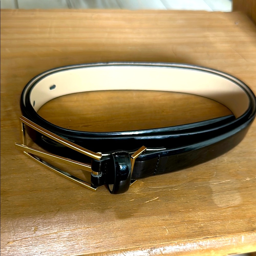 Ann Taylor Black Belt with Silver Accents